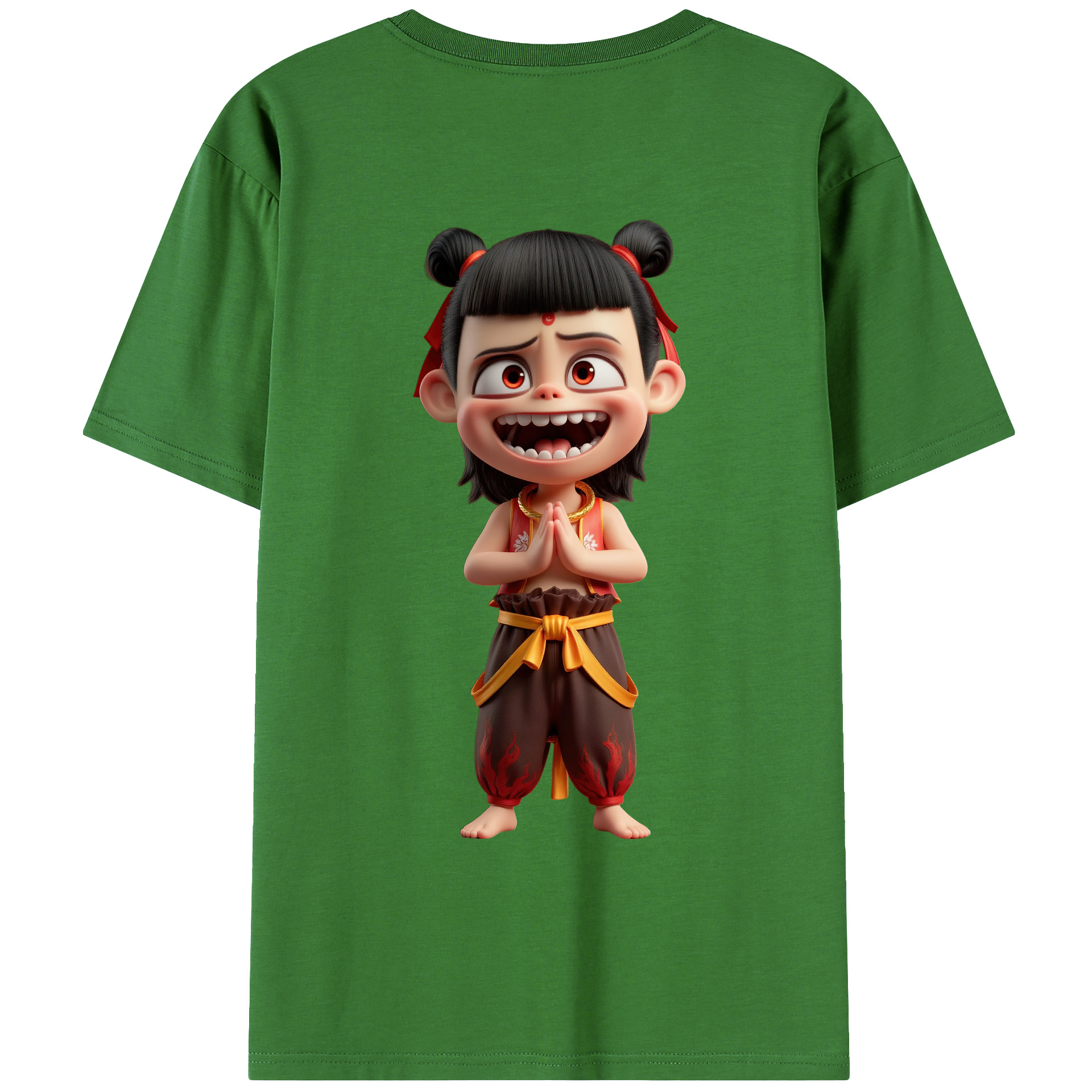 （画像用） Ne Zha 2 ナタ 魔童の大暴れ レディース半袖Tシャツ(バックプリント)